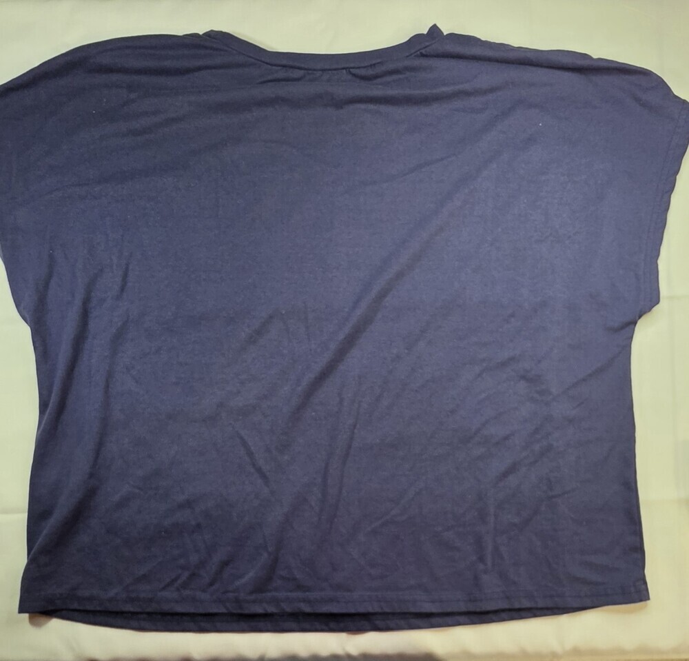 Shein Curve 2XL Navy Blue Short Sleeve T-Shirt Women's  RN 166756 Sku 0322 - Picture 6 of 6